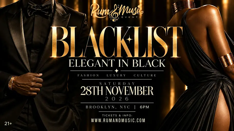 Blacklist "Elegant in Black" flyer or graphic.