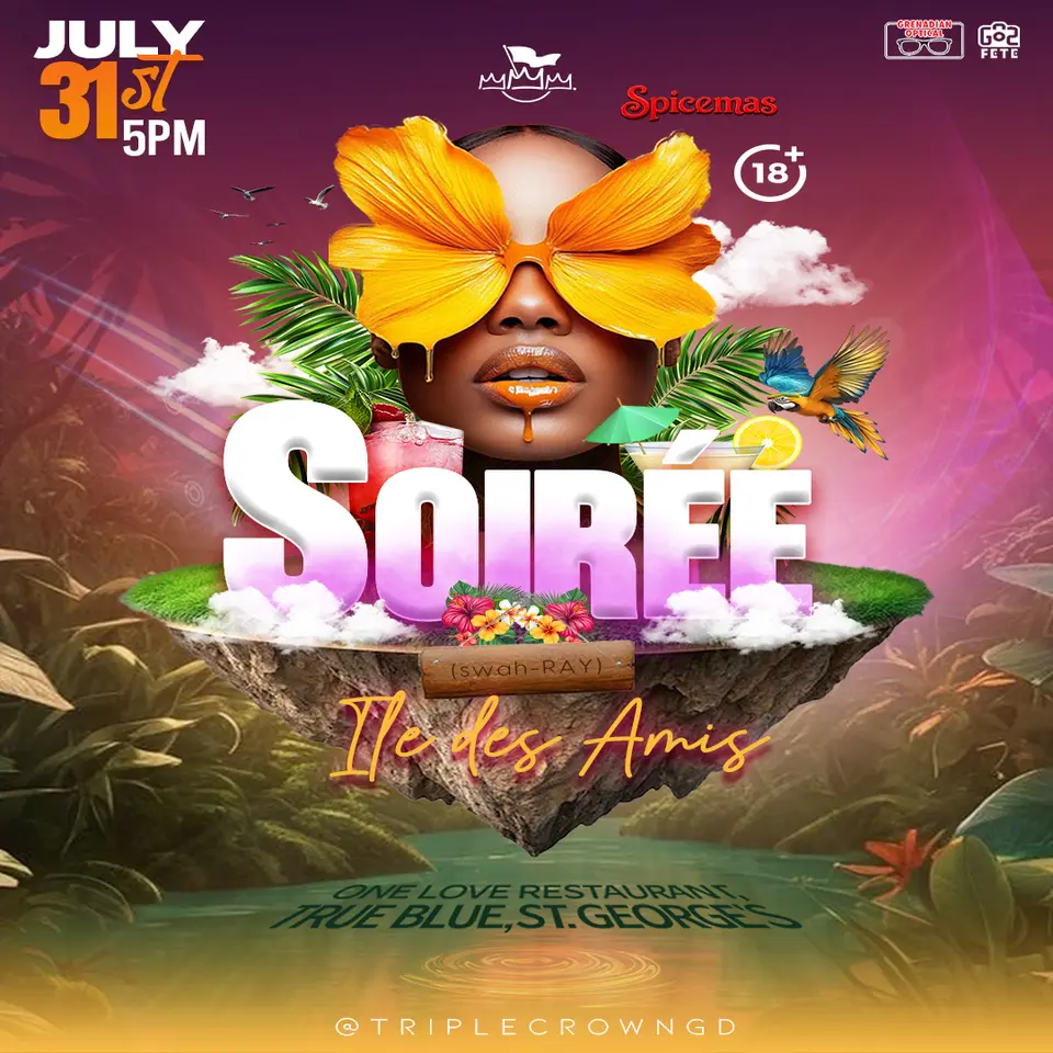 Soireé: Île Des Amis flyer or graphic.