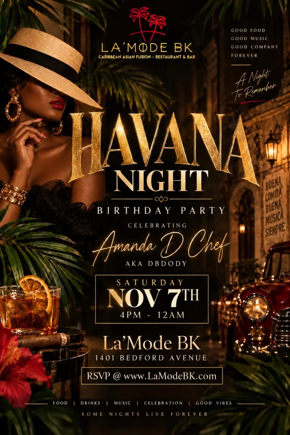 Amanda D Chef Birthday Party flyer or graphic.