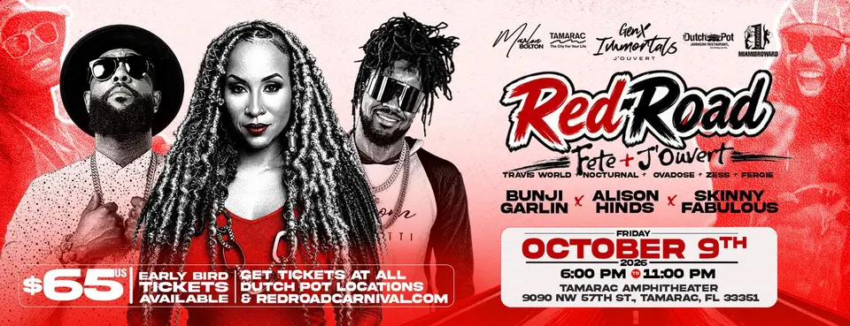 Red Road J'Ouvert flyer or graphic.