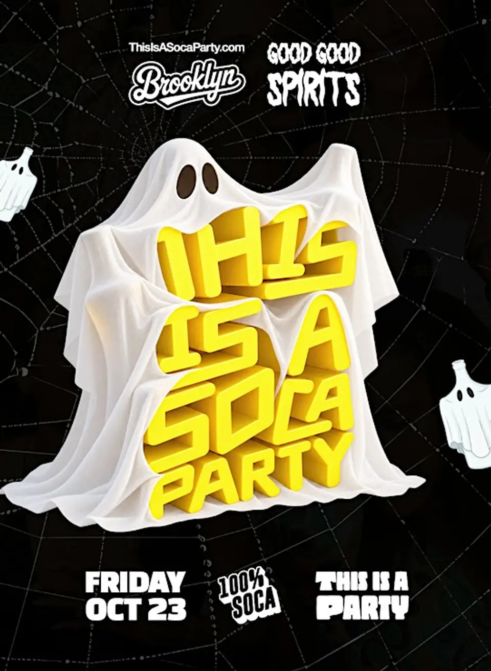 This is a SOCA Party - Good Good Spirits flyer or graphic.