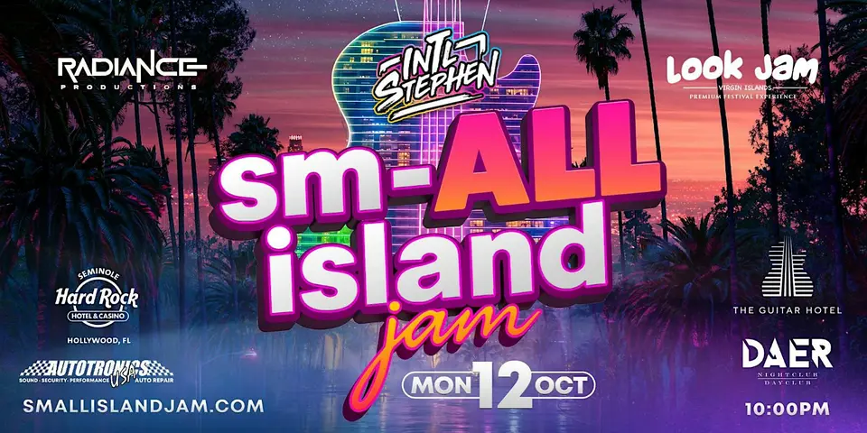 smALL Island Jam flyer or graphic.
