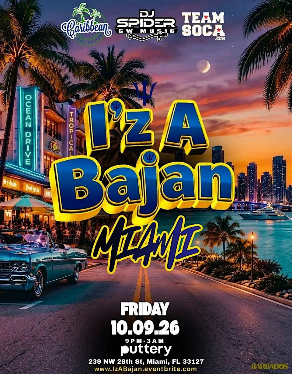 I'z A Bajan flyer or graphic.