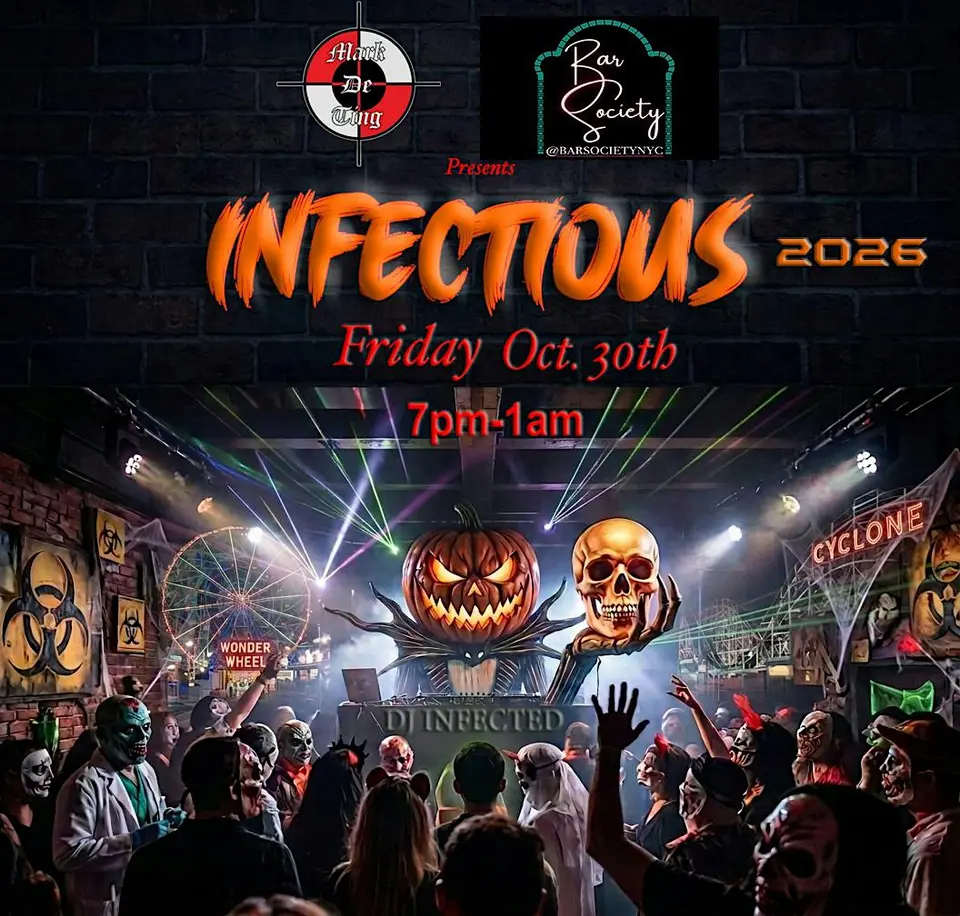 Infectious Halloween Fete flyer or graphic.