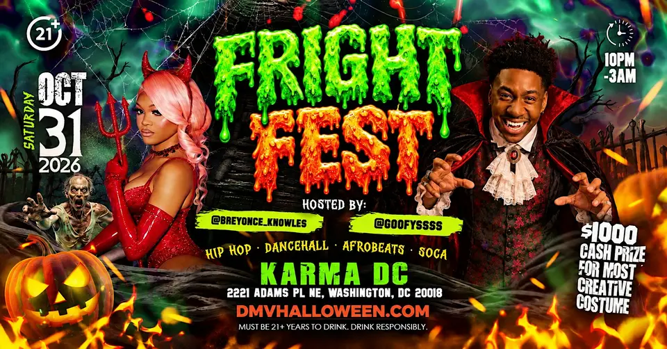 FRIGHT FEST 2026 (INTERNATIONAL HALLOWEEN BASHMENT/FETE) flyer or graphic.