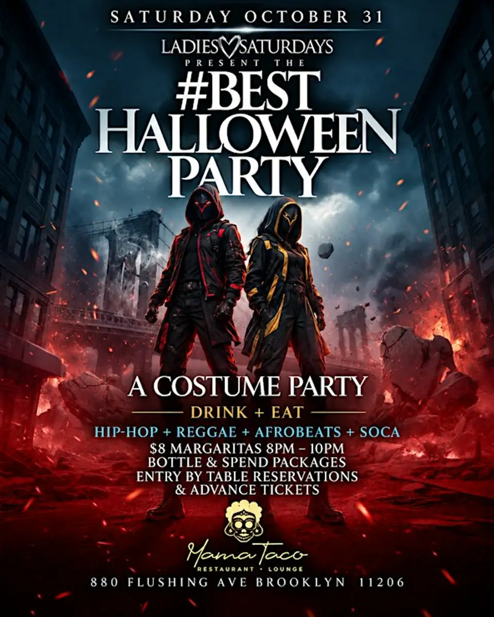 Best Halloween Party @ Mama Taco flyer or graphic.
