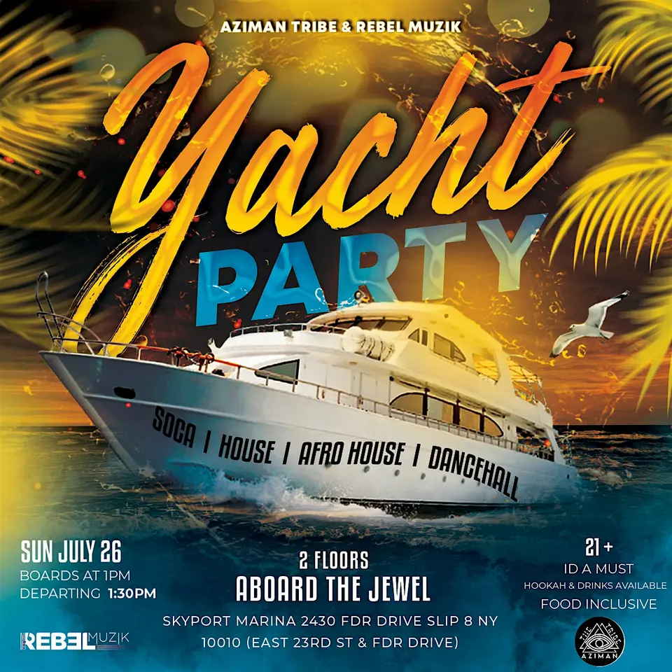 Soca House - Daytime Yacht Party flyer or graphic.