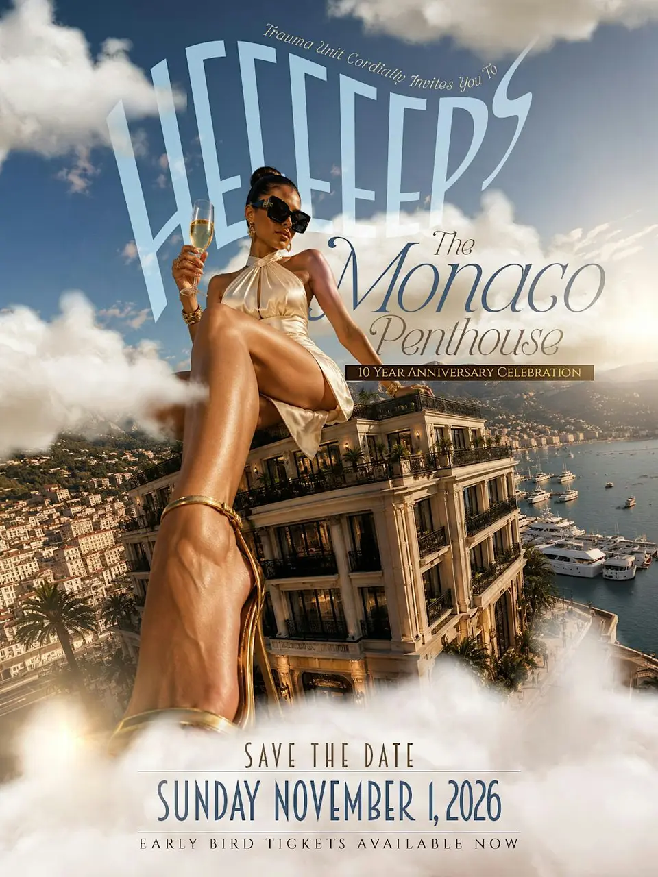 Heeeeeps ~ Monaco Penthouse flyer or graphic.