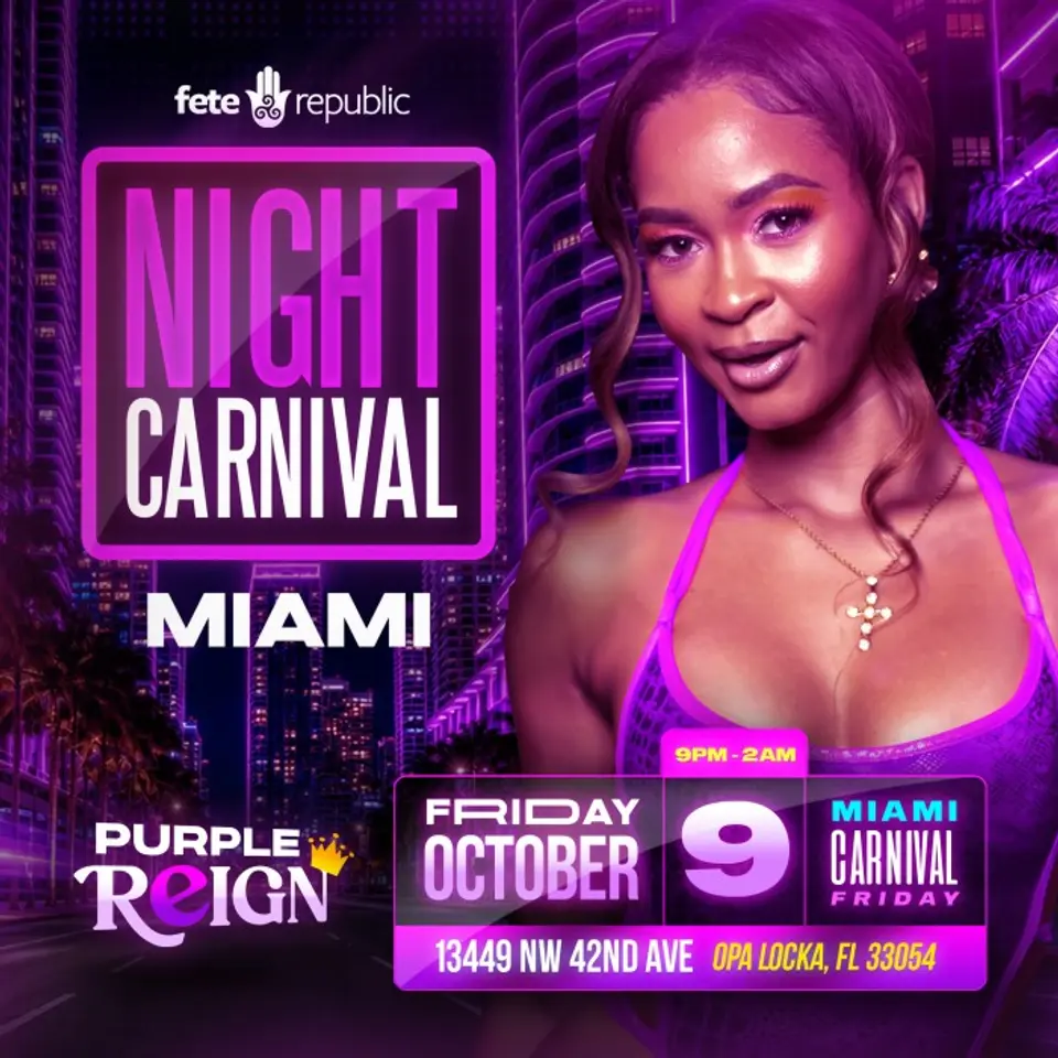 Night Carnival Miami flyer or graphic.