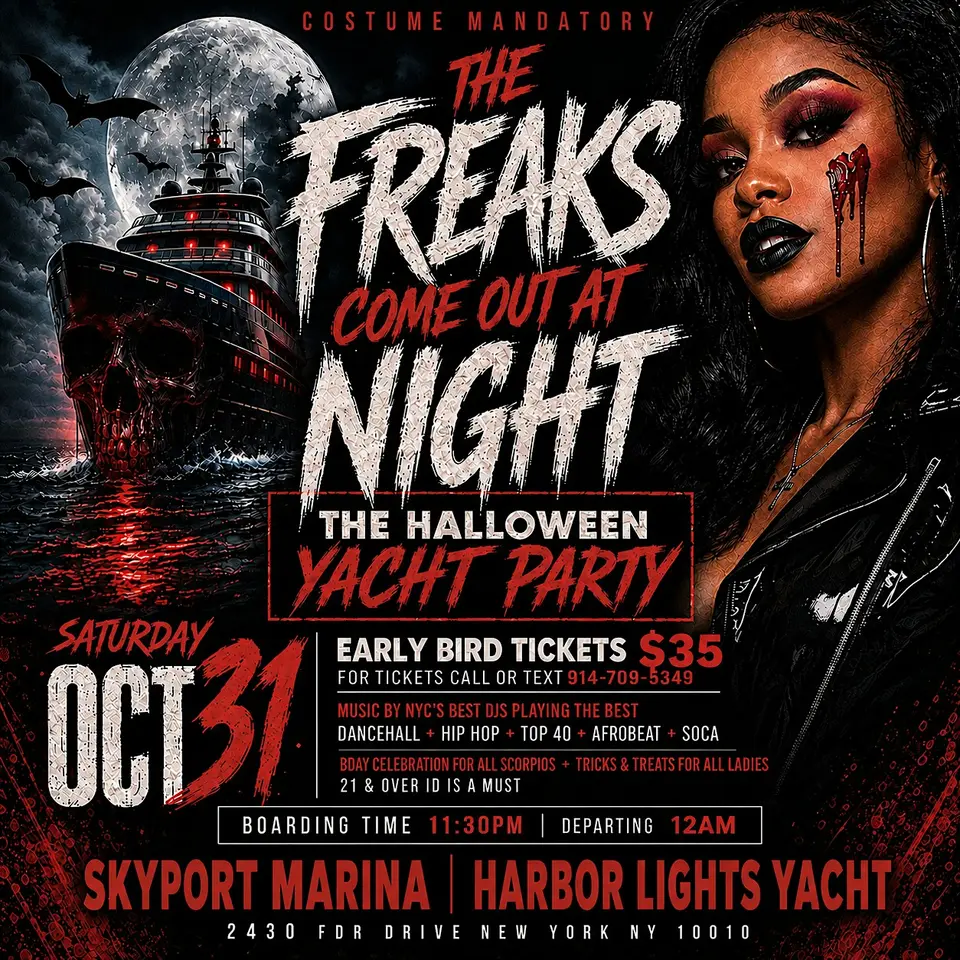 The Halloween Yacht Party flyer or graphic.