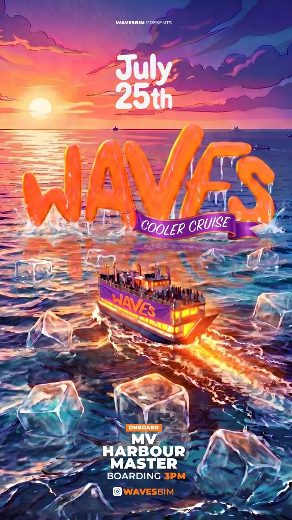 Waves Cooler Cruise flyer or graphic.