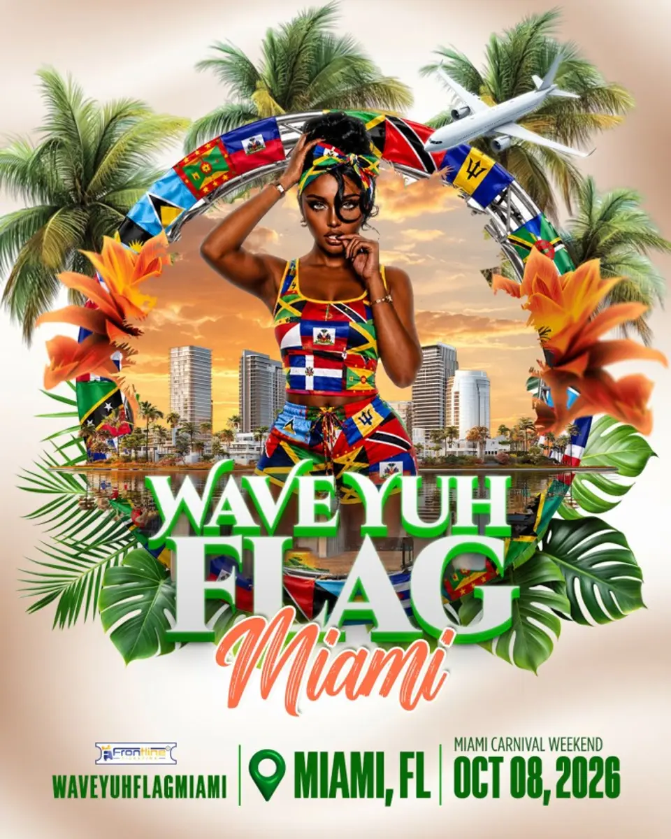 Wave Yuh Flag Miami flyer or graphic.