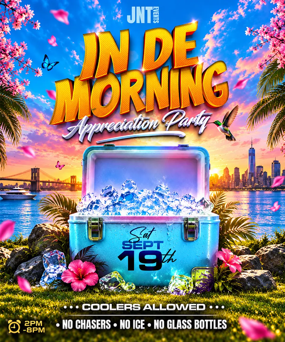 In De Morning Appreciation Party flyer or graphic.