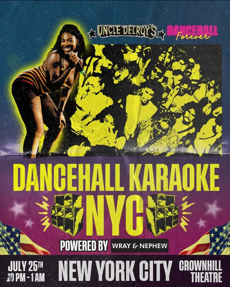 Uncle Delroy’s Dancehall Karaoke with Dancehall Forever flyer or graphic.