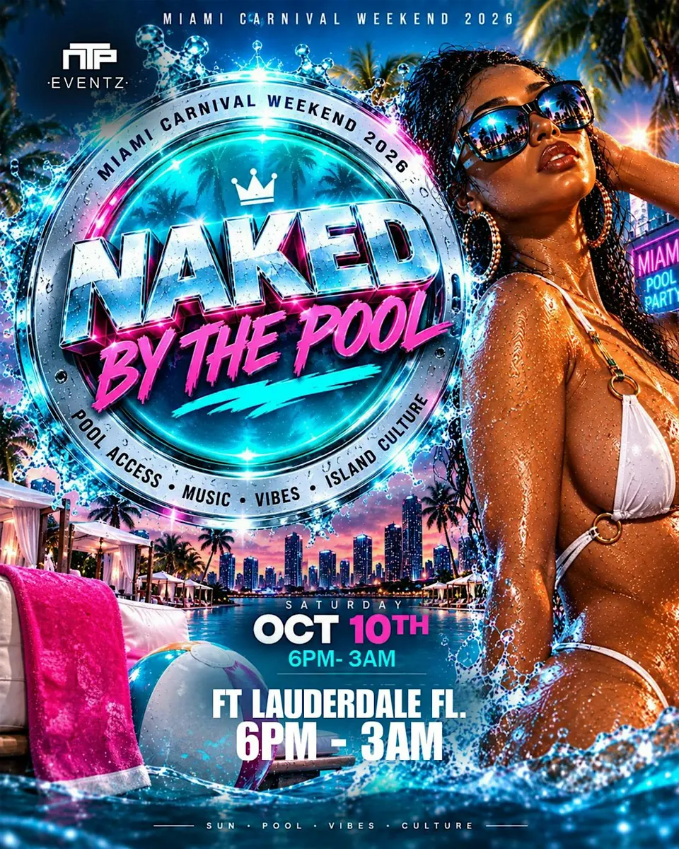 Naked By The Pool flyer or graphic.