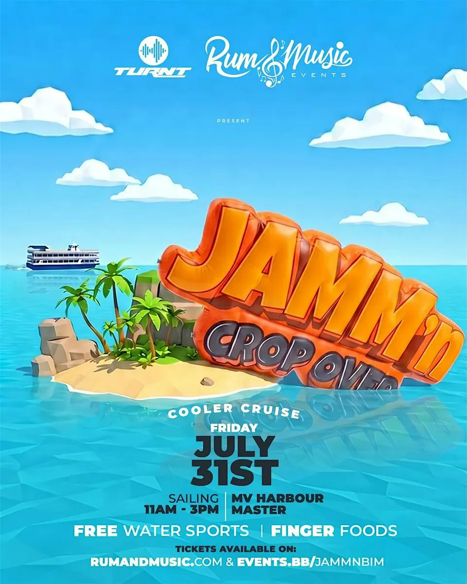 JAMM'N Crop Over Cooler Cruise flyer or graphic.