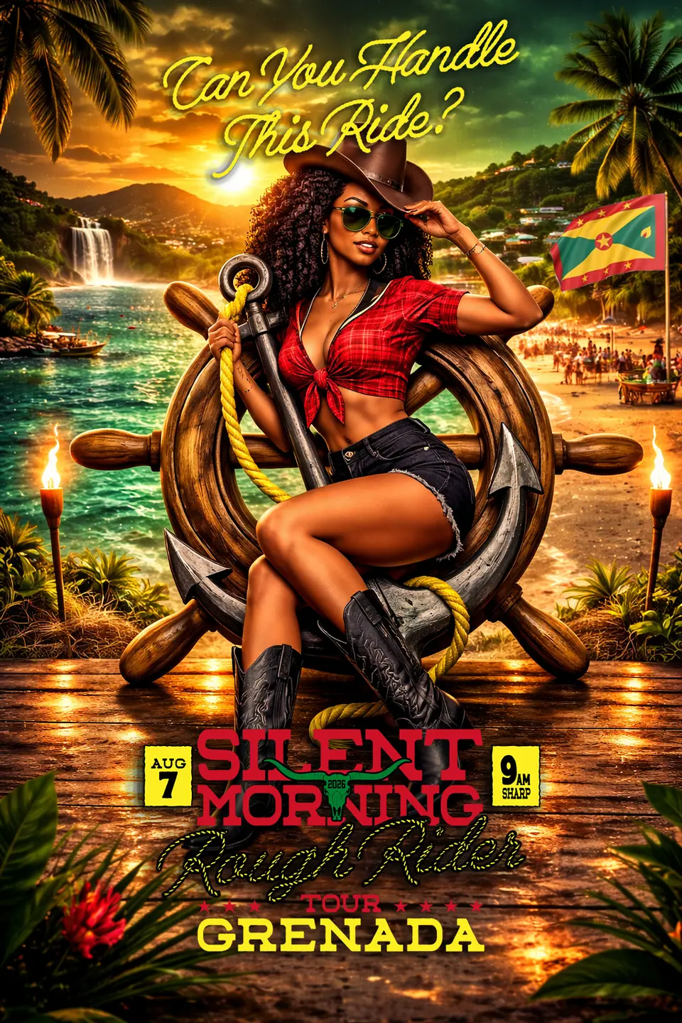 Silent Morning Grenada - Rough Rider Tour flyer or graphic.
