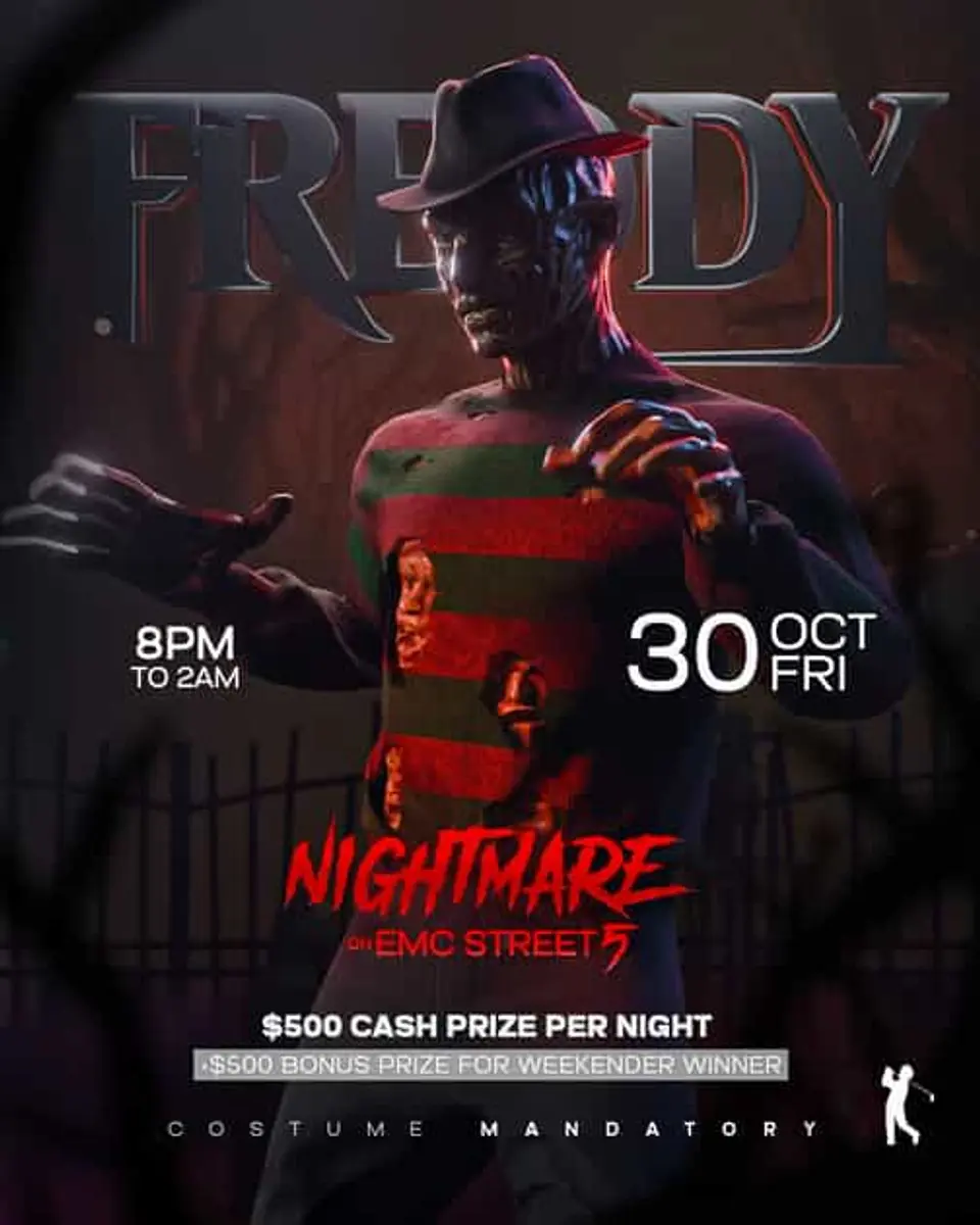 A Nightmare on EMC Street - Freddy (Night 1) flyer or graphic.