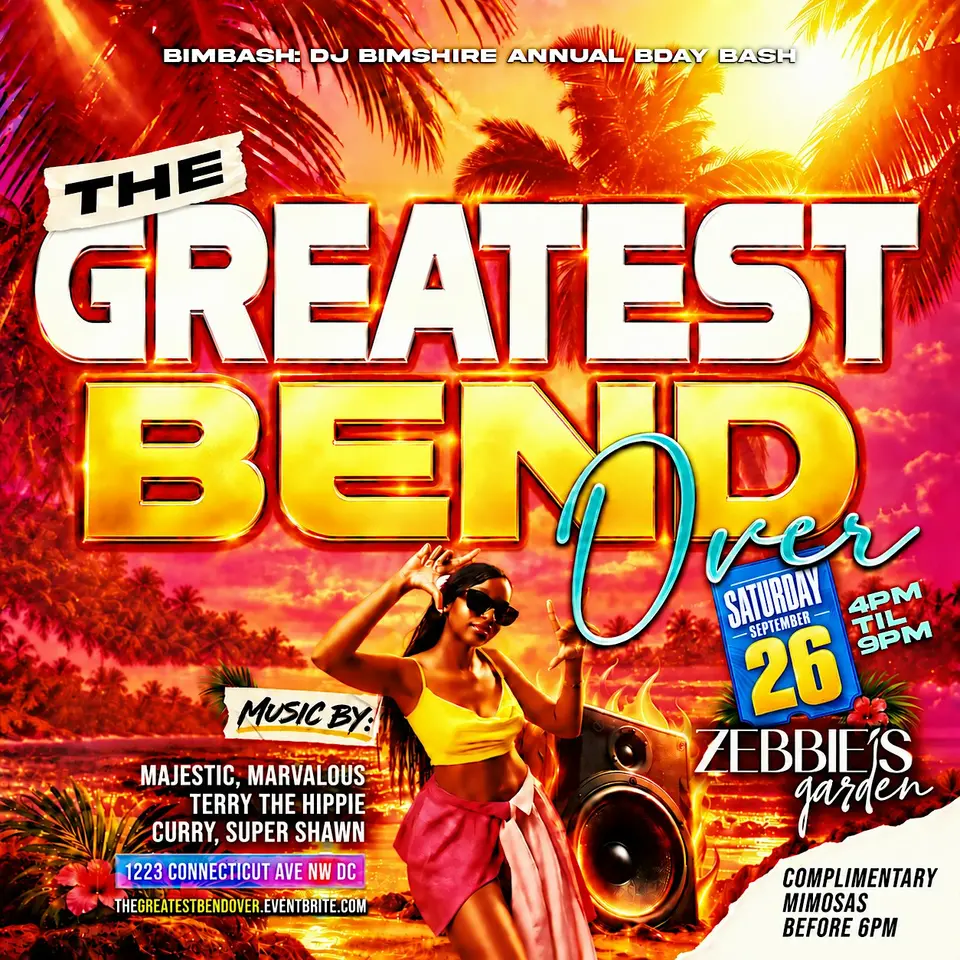 The Greatest Bend Over! flyer or graphic.