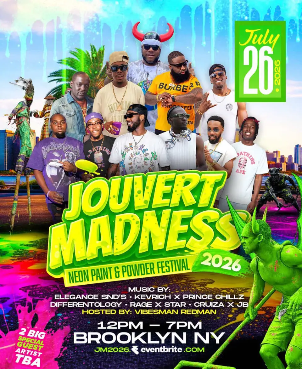 Jouvert Madness flyer or graphic.