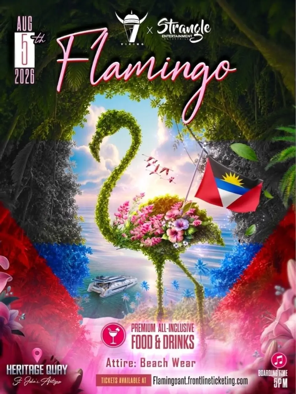 Flamingo Antigua flyer or graphic.