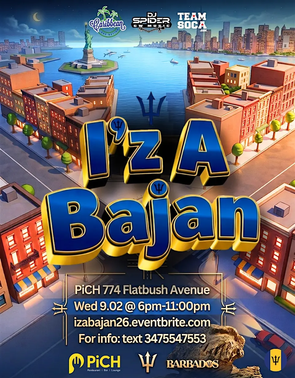 I'z A Bajan flyer or graphic.