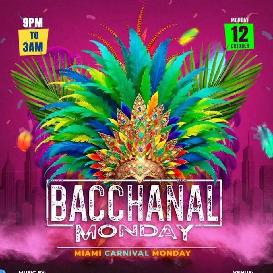 Bacchanal Monday 2026 flyer or graphic.