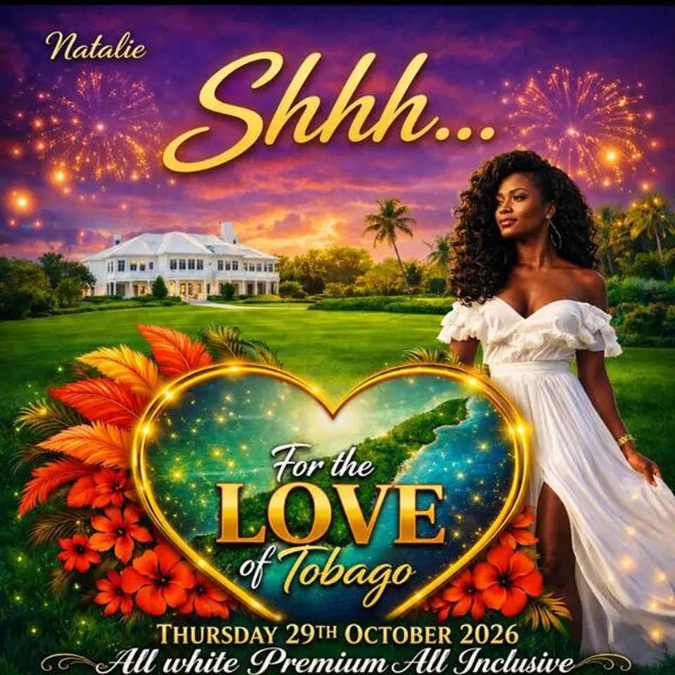 Shhh - For the ❤️ of Tobago flyer or graphic.