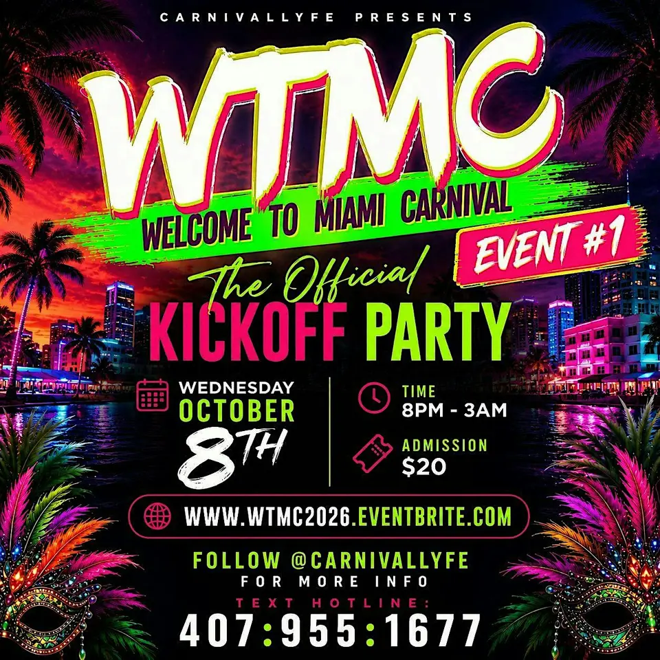 WTMC - Welcome to Miami Carnival flyer or graphic.