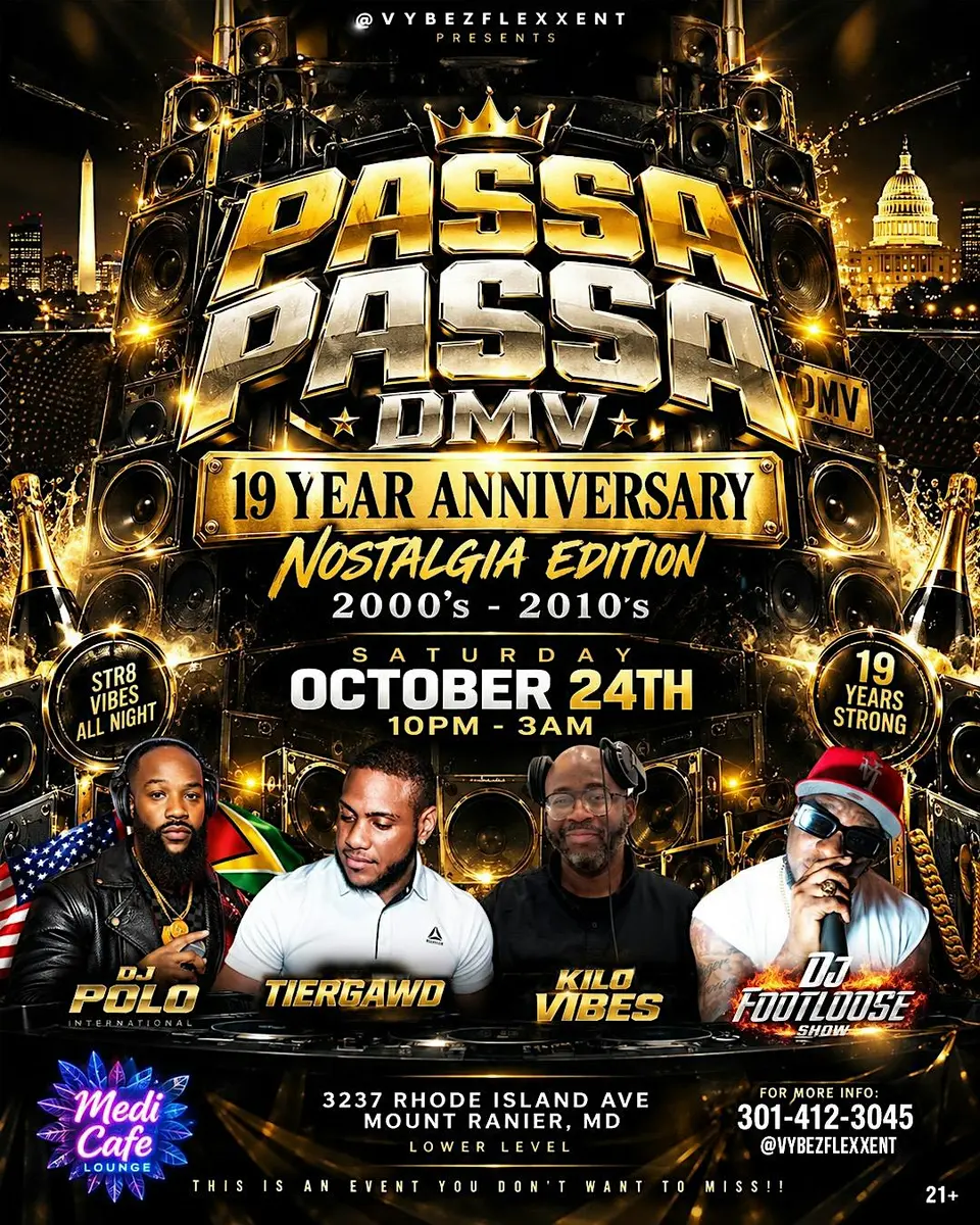 PASSA PASSA DMV / 19 YEAR ANNIVERSARY NOSTALGIA EDITION flyer or graphic.