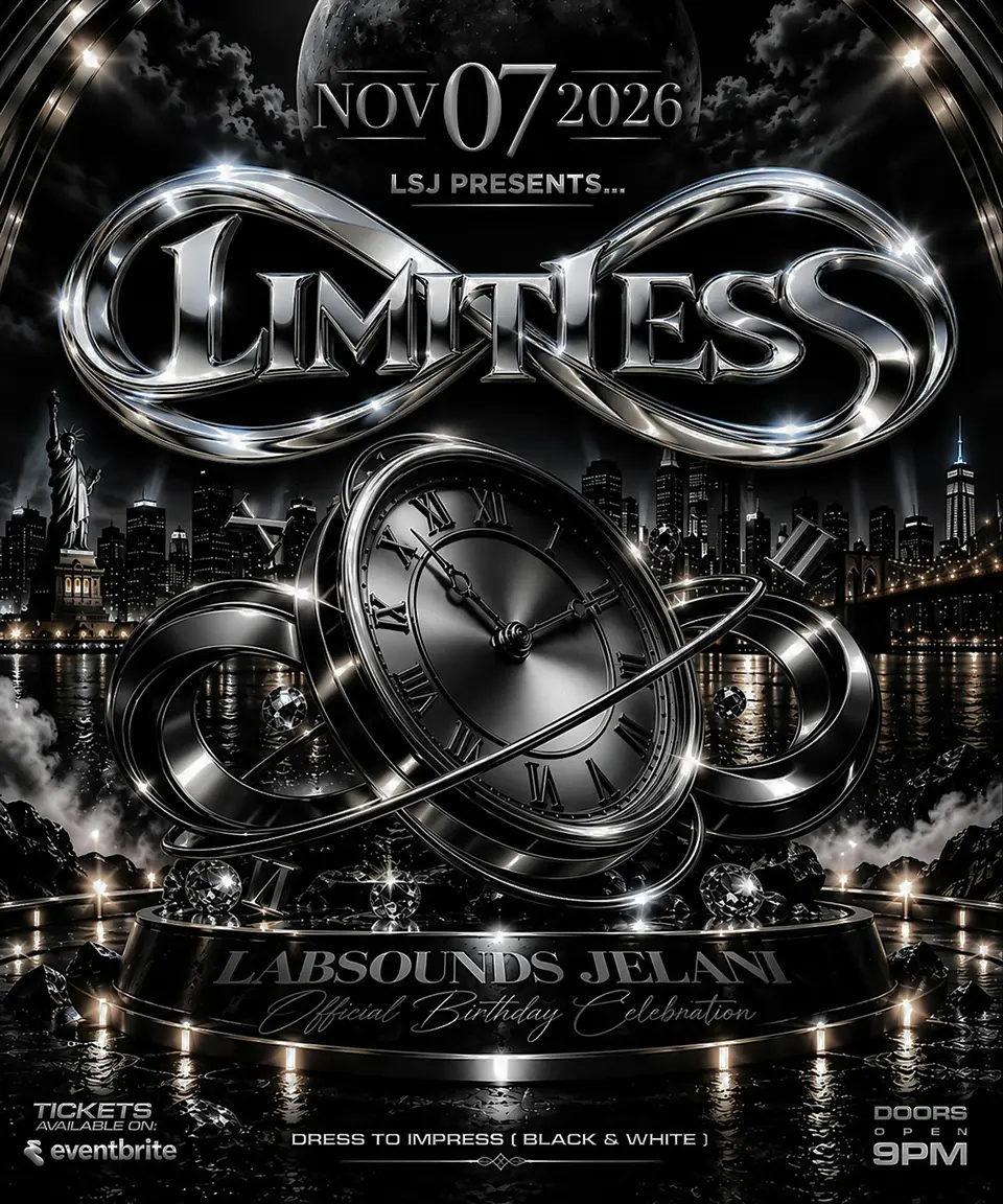 Limitless LSJ Birthday Bash flyer or graphic.