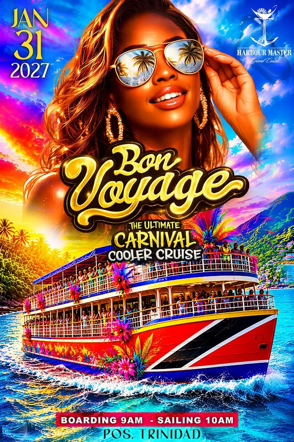 Bon Voyage flyer or graphic.