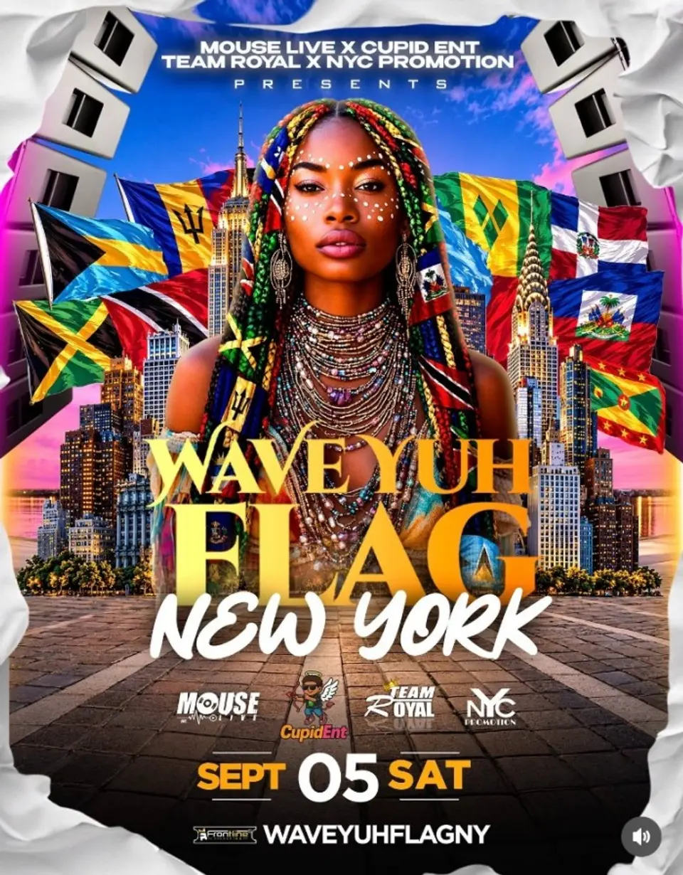 Wave Yuh Flag New York flyer or graphic.