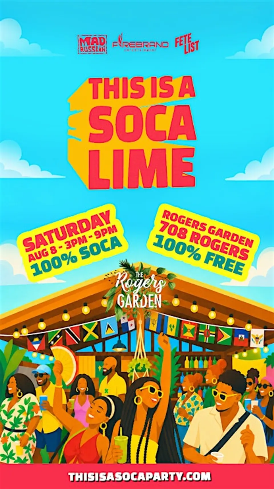 This is a SOCA LIME flyer or graphic.