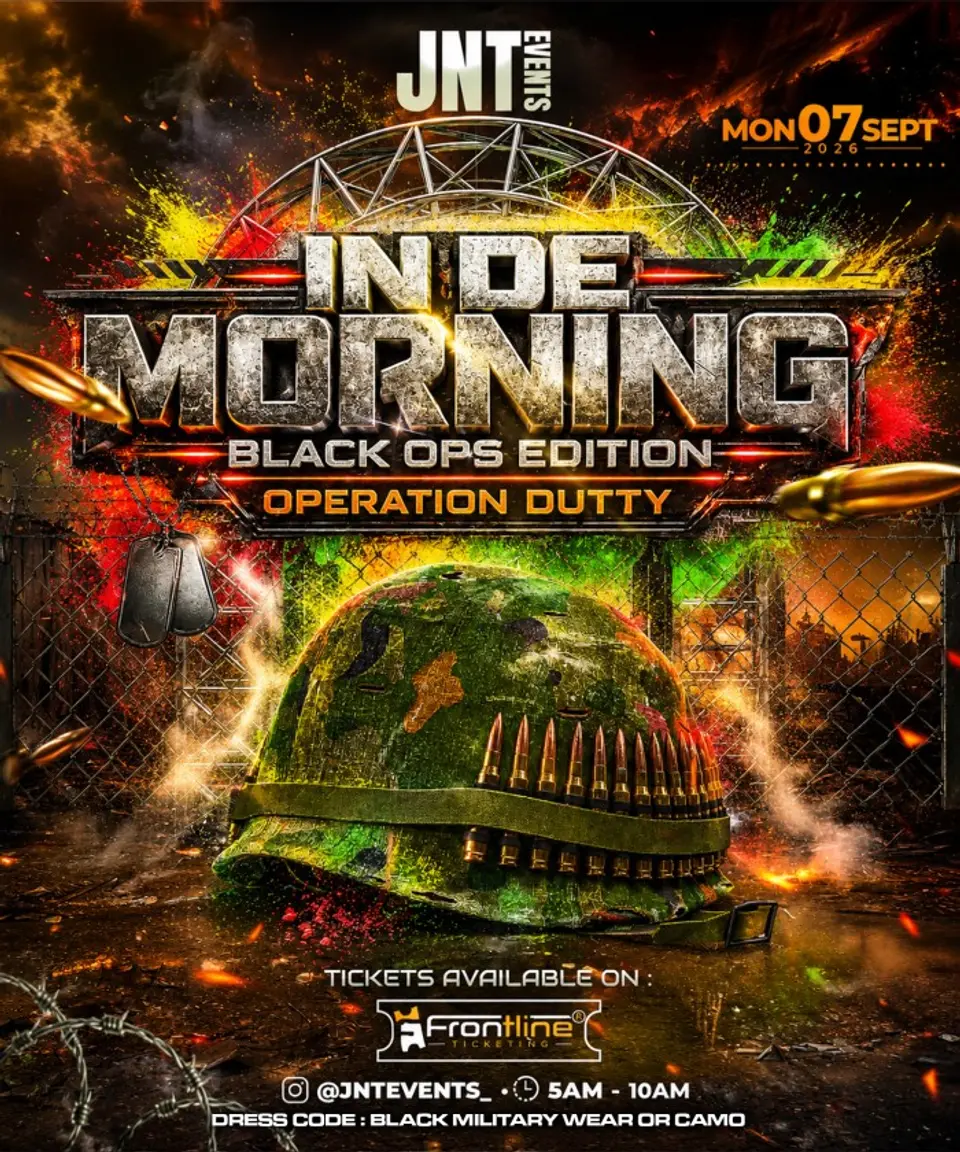 IN DE Morning Black OPS flyer or graphic.
