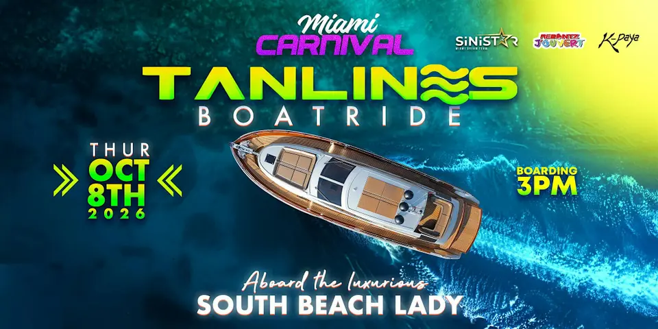 Tanlines Boatride flyer or graphic.
