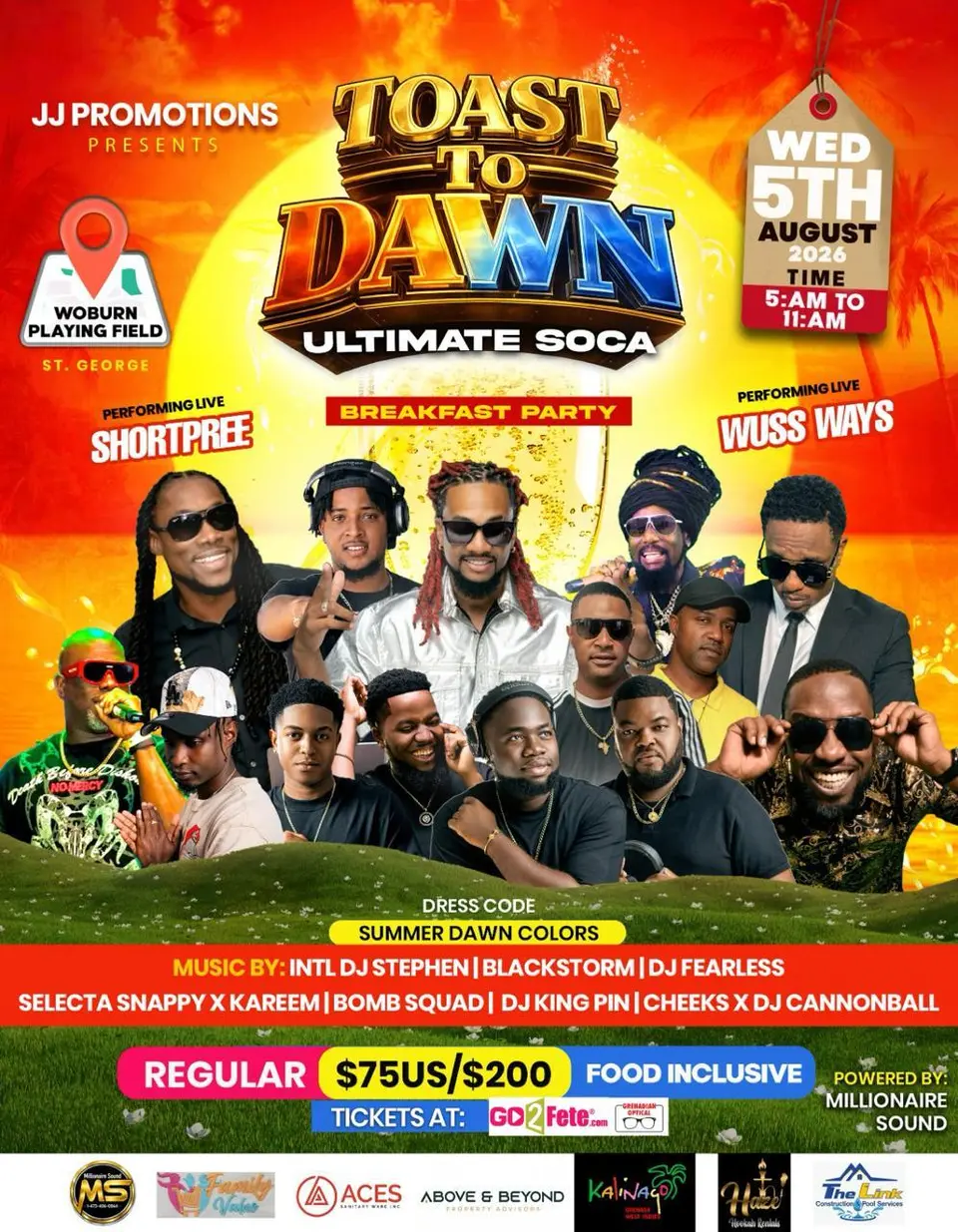 Toast to Dawn - Ultimate Soca Breakfast Party flyer or graphic.