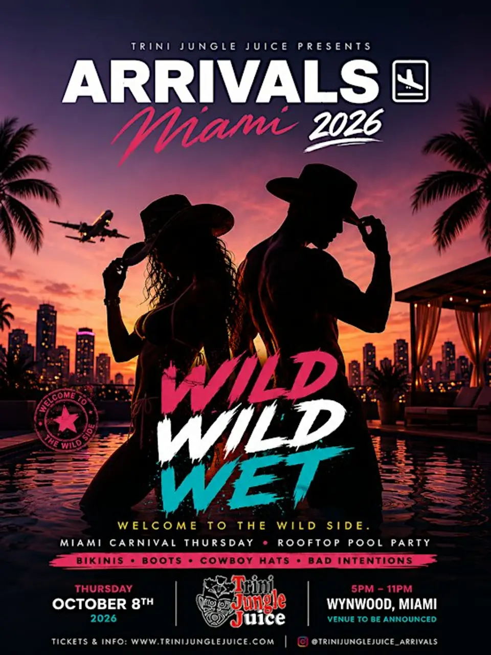 Arrivals flyer or graphic.
