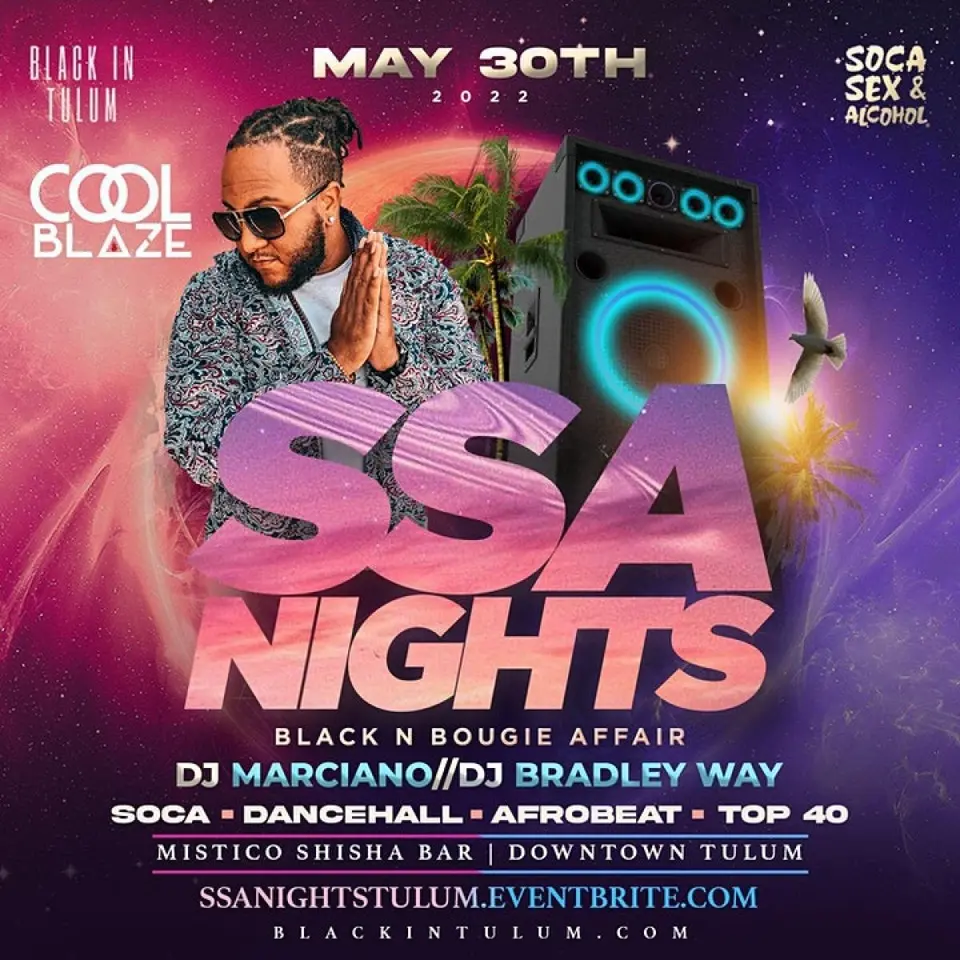 SSA Nights Tulum flyer or graphic.