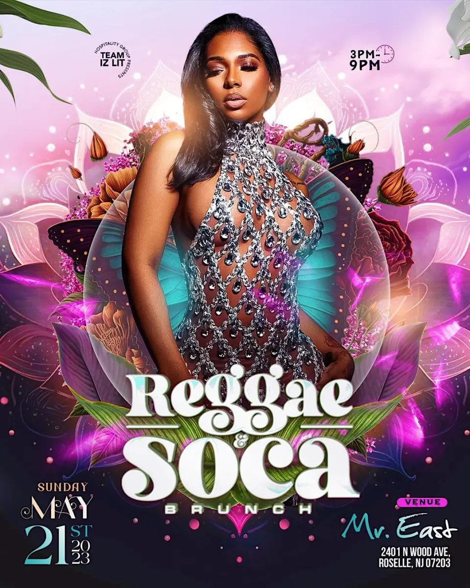 Reggae & Soca Brunch + Day Party flyer or graphic.