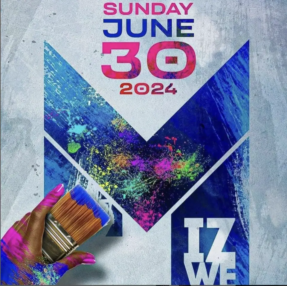 M Iz We flyer or graphic.