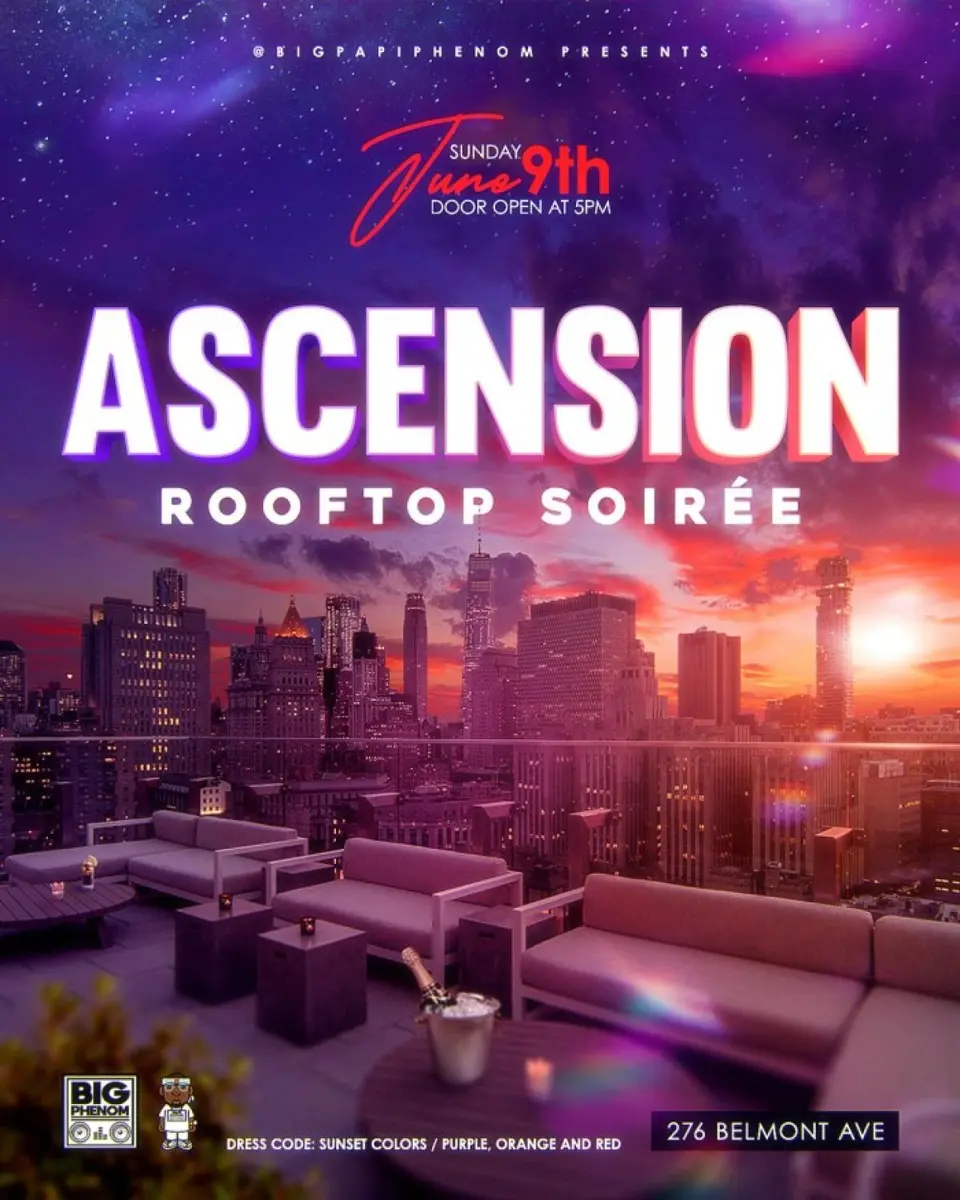 Ascension: Rooftop Soirée flyer or graphic.