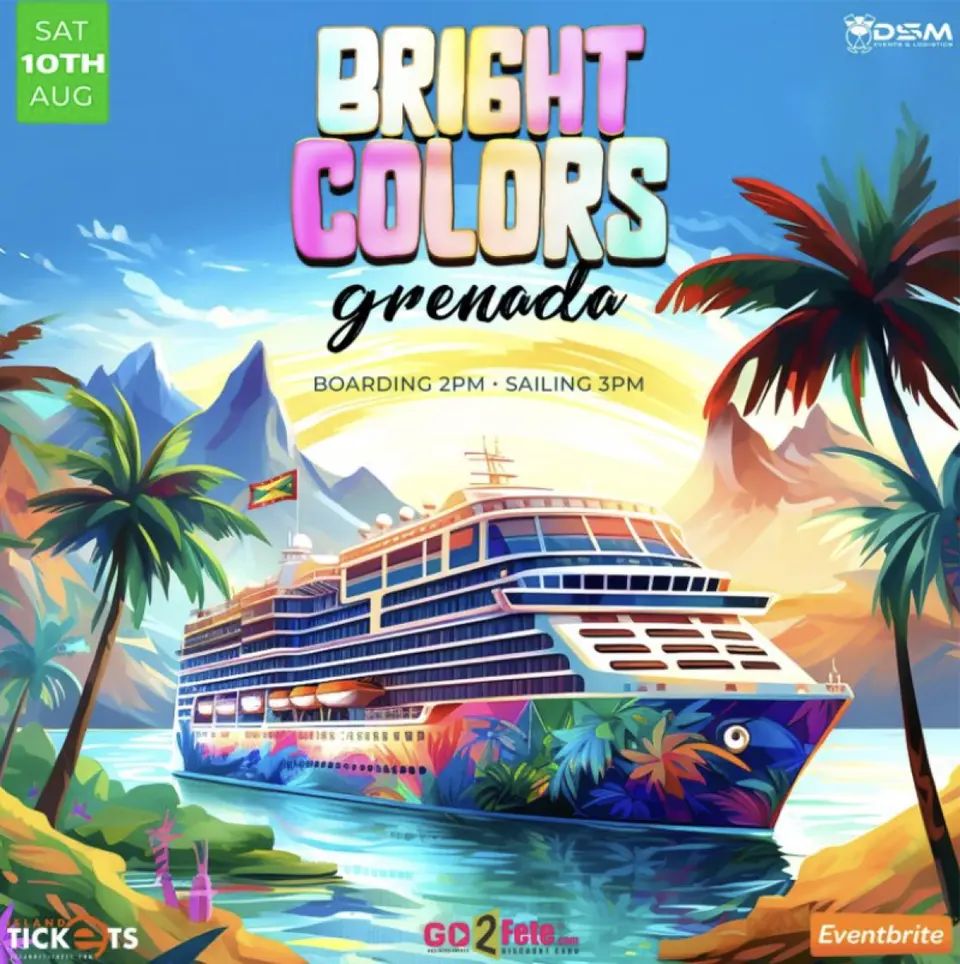 Bright Colors Boatride flyer or graphic.
