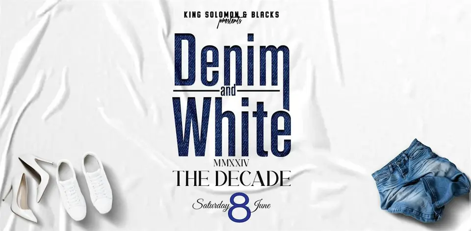 Denim & White - The Decade flyer or graphic.