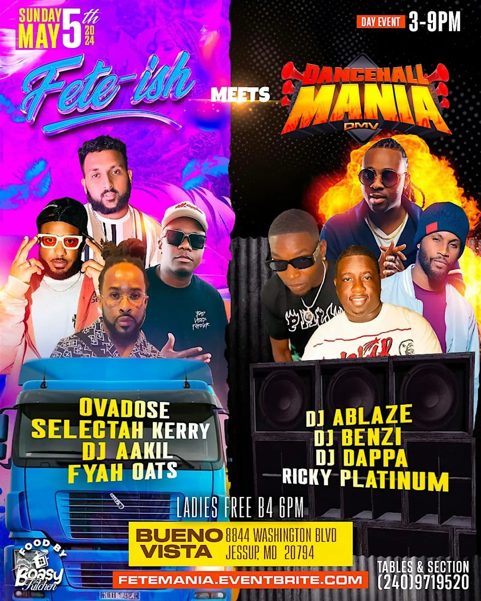 Feteish Meets Dancehall Mania flyer or graphic.