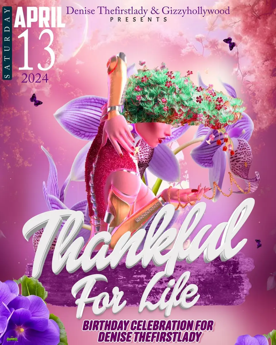 Thankful For Life flyer or graphic.