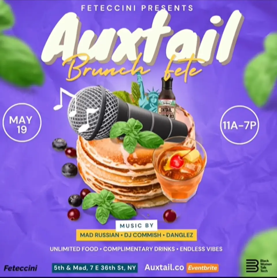 Auxtail: Spring Brunch Fête flyer or graphic.