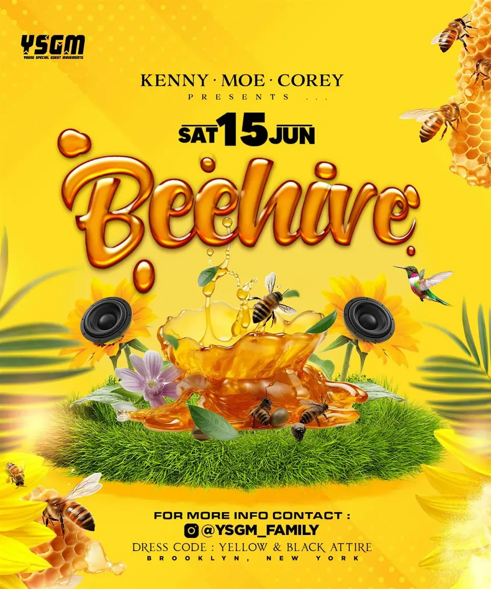 Bee Hive flyer or graphic.
