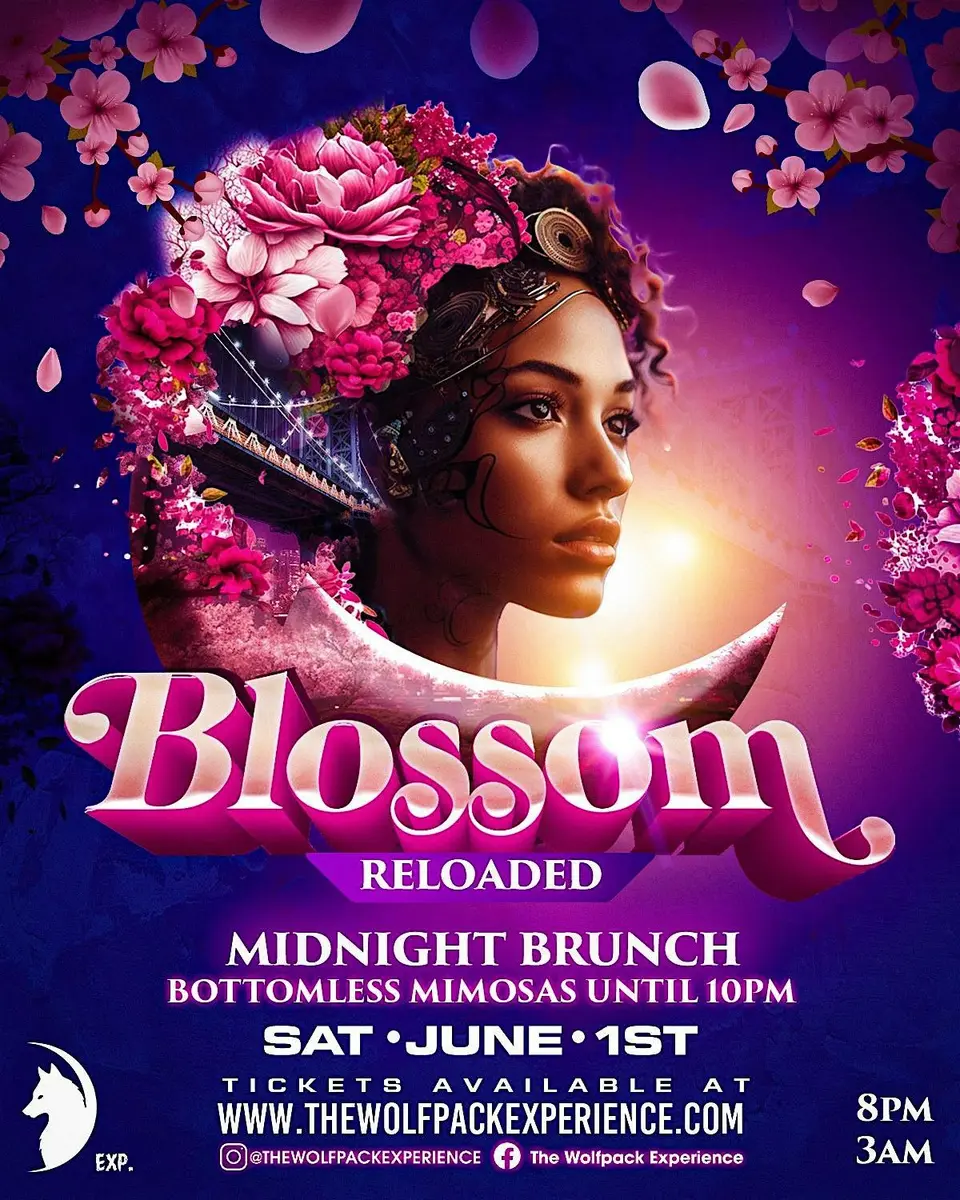 Blossom Midnight Brunch Reloaded flyer or graphic.