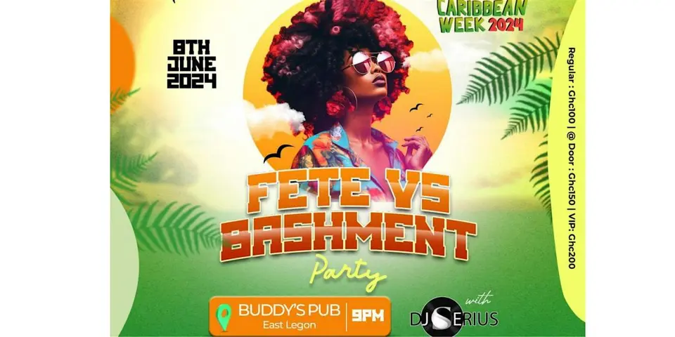 Fete Vs. Bashment flyer or graphic.